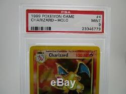 PSA 9 MINT Charizard Base Set Unlimited Holo Rare Pokemon Card 4/102 B43
