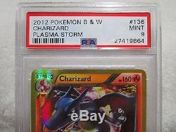 PSA 9 MINT Charizard Secret Rare BW Plasma Storm Pokemon Card 136/135 B30