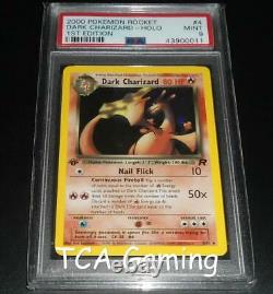 PSA 9 MINT Dark Charizard 4/82 1ST EDITION Team Rocket HOLO RARE Pokemon Card