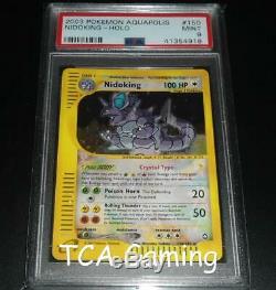 PSA 9 MINT Nidoking 150/147 Aquapolis CRYSTAL HOLO RARE Pokemon Card