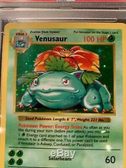 PSA 9 MINT SHADOWLESS Venusaur Base Set Holo Rare 15/102 1999 Pokemon Card