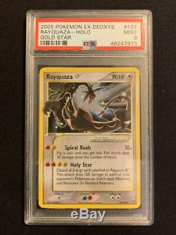 PSA 9 Rayquaza Gold Star Shining Ultra Rare 107/107 EX Deoxys MINT Pokemon Card