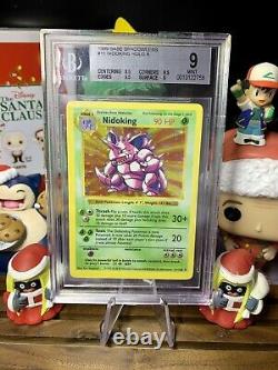 Pokemon 1999 Base Set Shadowless Nidoking Holo rare 11/102 BGS 9 9.5 Mint Card