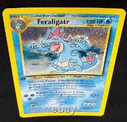 Pokemon 1st Edition Feraligatr 5/111 Neo Genesis Rare Holo Card Nintendo 2000