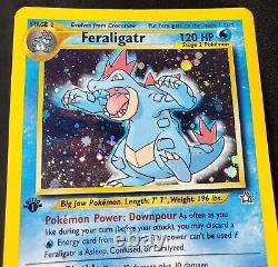 Pokemon 1st Edition Feraligatr 5/111 Neo Genesis Rare Holo Card Nintendo 2000