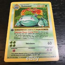 Pokemon 1x Venusaur 15/102 1st Edition Holo Rare Card Base Set Nm
