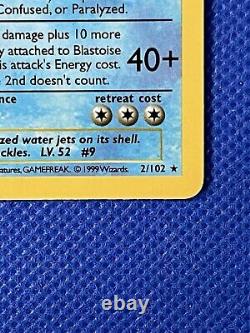 Pokemon Blastoise 2/102 Holo Rare Base Set Shadowless 1999 WOTC Pokémon NM