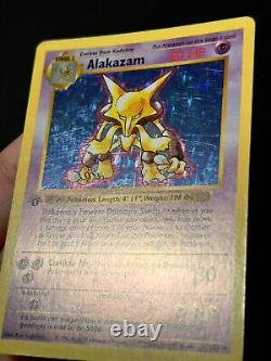 Pokemon Card 1st Edition Alakazam Base Set (Shadowless) 1/102 Holo Rare