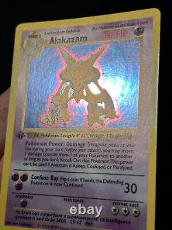 Pokemon Card 1st Edition Alakazam Base Set (Shadowless) 1/102 Holo Rare