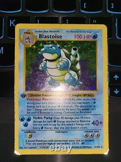 Pokemon Card 1st Edition Blastoise Base Set (Shadowless) 2/102 Holo Rare