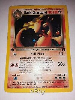 Pokemon Card 1st Edition Dark Charizard (4/82) Team Rocket Rare Holo EXC