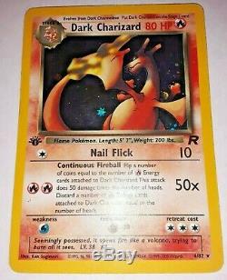 Pokemon Card 1st Edition Dark Charizard (4/82) Team Rocket Rare Holo EXC