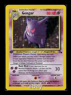 Pokemon Card 1st Edition Gengar Fossil 5/62 Holo Rare