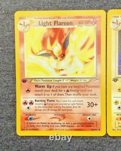 Pokemon Card 1st Edition Light Jolteon, Light Flareon, Light Vaporeon Set Of 3