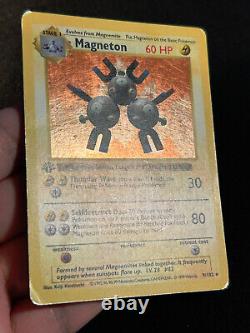 Pokemon Card 1st Edition Magneton Base Set (Shadowless) 9/102 Holo Rare