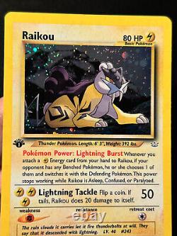 Pokemon Card 1st Edition Raikou Neo Revelation 13/64 Holo Rare