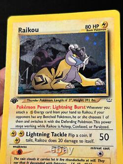 Pokemon Card 1st Edition Raikou Neo Revelation 13/64 Holo Rare