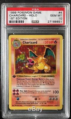 Pokemon Card 1st Edition Shadowless Charizard 4/102 PSA 10 GEM MINT