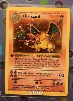 Pokemon Card 1st Edition Shadowless Holo Charizard 4/102 Base Set Wotc Rare