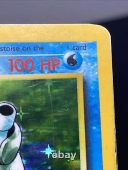Pokemon Card Base Set Blastoise No Stage Error 2/102 Holo Rare Misprint ERROR