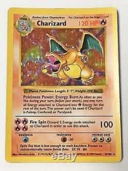 Pokemon Card Base Set Shadowless Charizard (4/102) Rare Holo