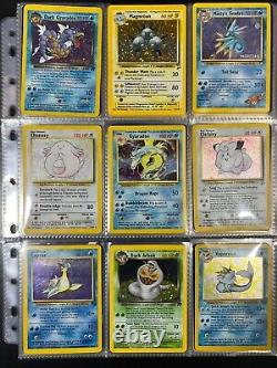 Pokemon Card Binder Collection Vintage Lot Holos/Rares/1st Edition 100+ Cards