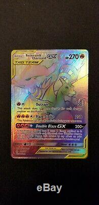 Pokemon Card / Charizard And Reshiram GX Hyper Rare / 214/217 / Unbroken Bonds