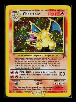 Pokemon Card Charizard Base Set 2 4/130 Holo Rare SWIRL