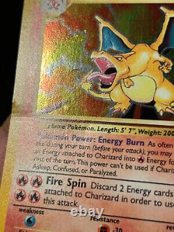 Pokemon Card Charizard Base Set 2 4/130 Holo Rare SWIRL