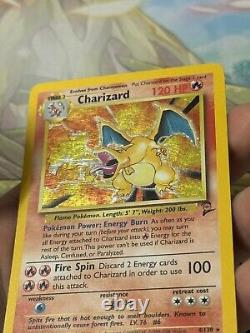 Pokemon Card Charizard Base Set 2 4/130 Holo Rare Swirl