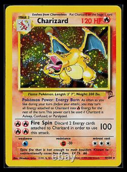 Pokemon Card Charizard Base Set 2 Holo Rare 4/130 SWIRL
