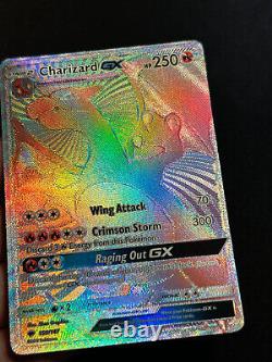 Pokemon Card Charizard GX (Rainbow) SM Burning Shadows 150/147 Secret Rare