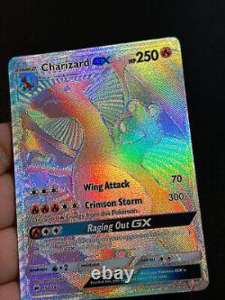 Pokemon Card Charizard GX (Rainbow) SM Burning Shadows 150/147 Secret Rare