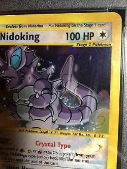 Pokemon Card Crystal Nidoking PSA 8 Secret Holo Rare 150 Aquapolis 2003