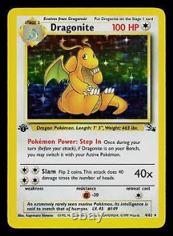 Pokemon Card Dragonite Fossil 1st Edition 4/62 Holo Rare