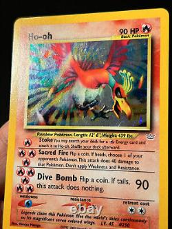 Pokemon Card Ho-oh Neo Revelation 7/64 Double Holo Bleed Rare