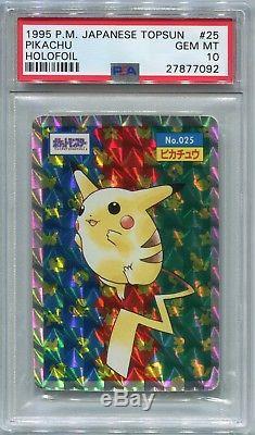 Pokemon Card Japanese Promo 1995 Topsun Pikachu Holo Blue Back PSA 10 Gem Mint