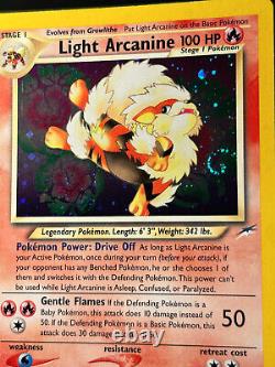 Pokemon Card Light Arcanine Neo Destiny 12/105 Holo Rare SWIRL