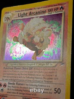 Pokemon Card Light Arcanine Neo Destiny 12/105 Holo Rare SWIRL