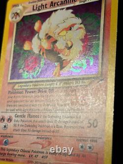 Pokemon Card Light Arcanine Neo Destiny 12/105 Holo Rare SWIRL