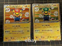 Pokemon Card Mario Pikachu 293/XY-P & Luigi Pikachu 295/XY-P