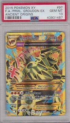 Pokemon Card PSA 10 Gem Mint PRIMAL GROUDON EX 97/98 Ultra Rare Ancient Origins