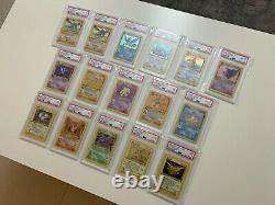 Pokemon Card PSA Graded 1st Edition Shadowless Complete Fossil Set 62 Full Rare