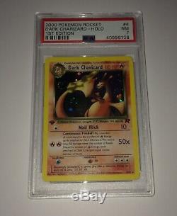 Pokemon Card Rare 1st Edition Holo Dark Charizard Team Rocket Set 4/82 PSA