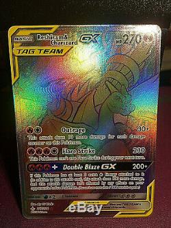 Pokemon Card Reshiram & Charizard GX Secret / Rainbow Rare #217 SM UB Mint