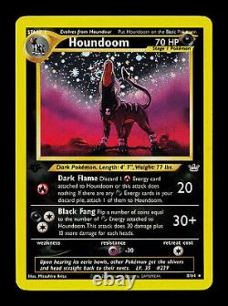 Pokemon Card SWIRL 1st Edition Houndoom Neo Revelation 8/64 Holo Rare