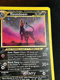 Pokemon Card SWIRL 1st Edition Houndoom Neo Revelation 8/64 Holo Rare