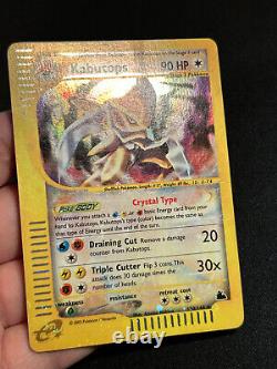Pokemon Card SWIRL Crystal Kabutops Skyridge Holo 150/144 Secret Rare