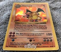 Pokemon Card Shadowless Charizard Rare Holo 4/102 Base Set