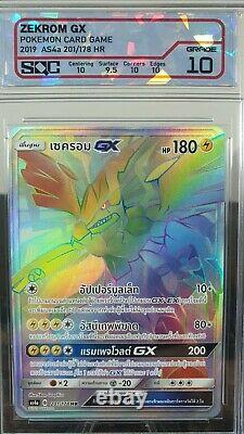 Pokemon Card TCG Thai Zekrom GX Full Art Secret Rare HR Rainbow Grading SQC10